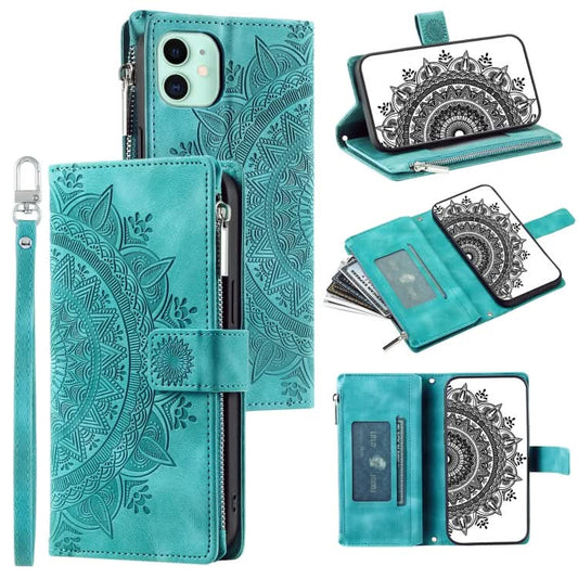 Multi-Card Totem Zipper Leather Phone Case, Series 1