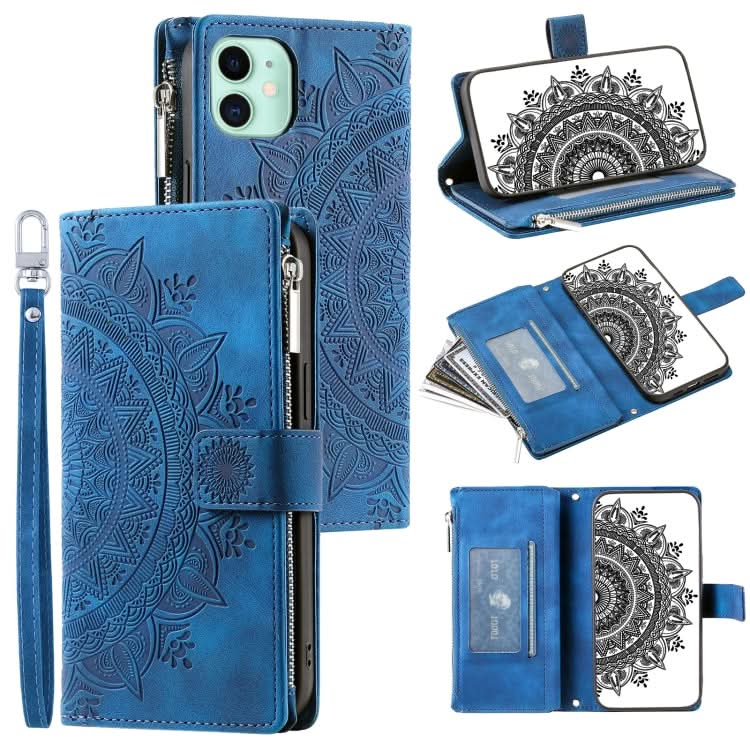 Multi-Card Totem Zipper Leather Phone Case, Series 1