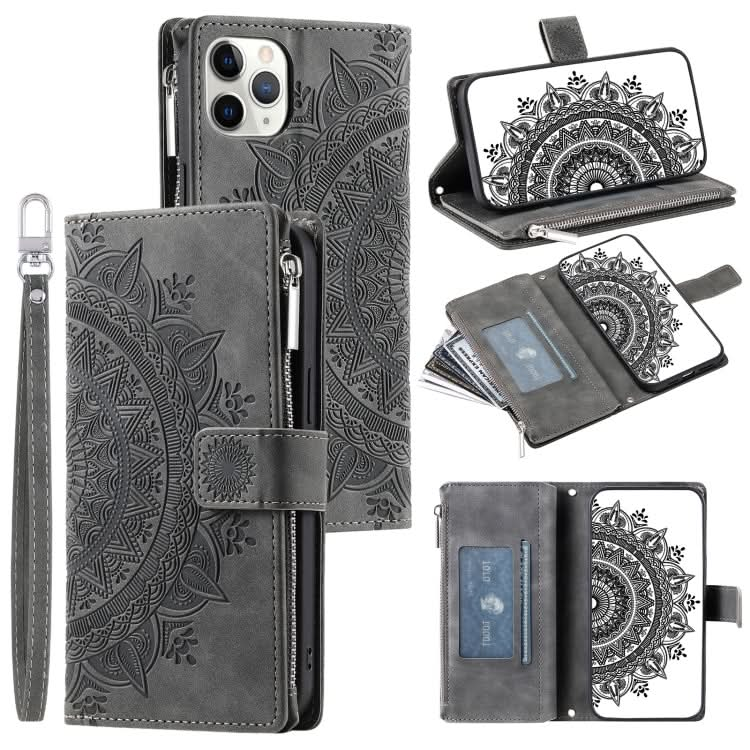 Multi-Card Totem Zipper Leather Phone Case, Series 2