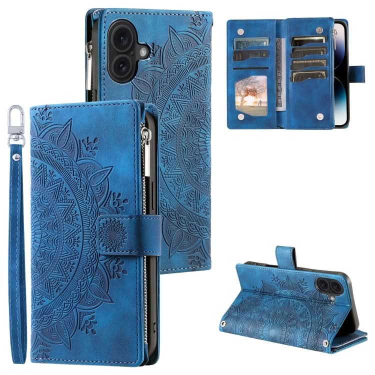 Multi-Card Totem Zipper Leather Phone Case, Series 1