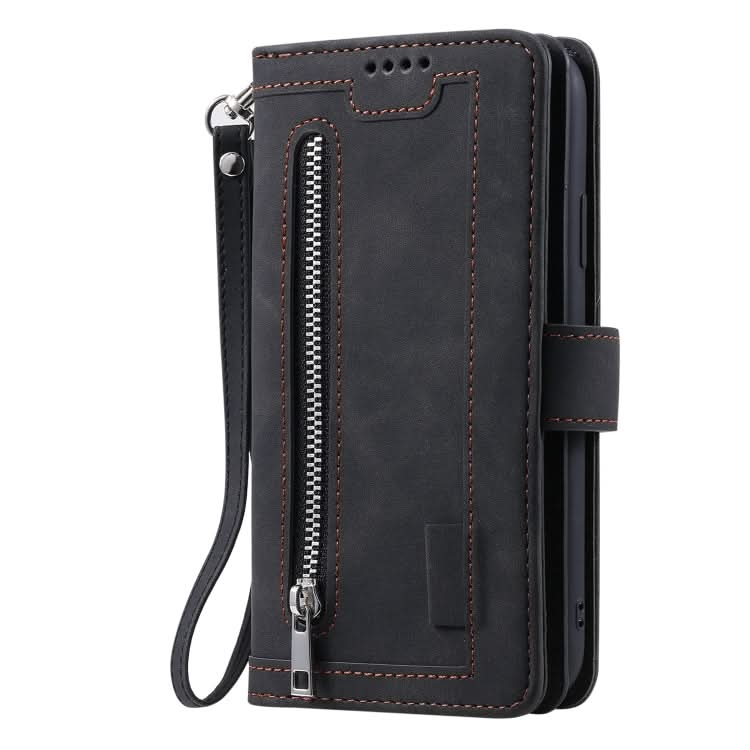 Nine Card Zipper Bag Leather Phone Case with Lanyard, Series 2