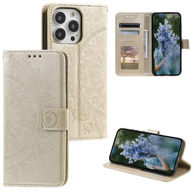 Totem Flower Embossed Leather Phone Case, Series 3