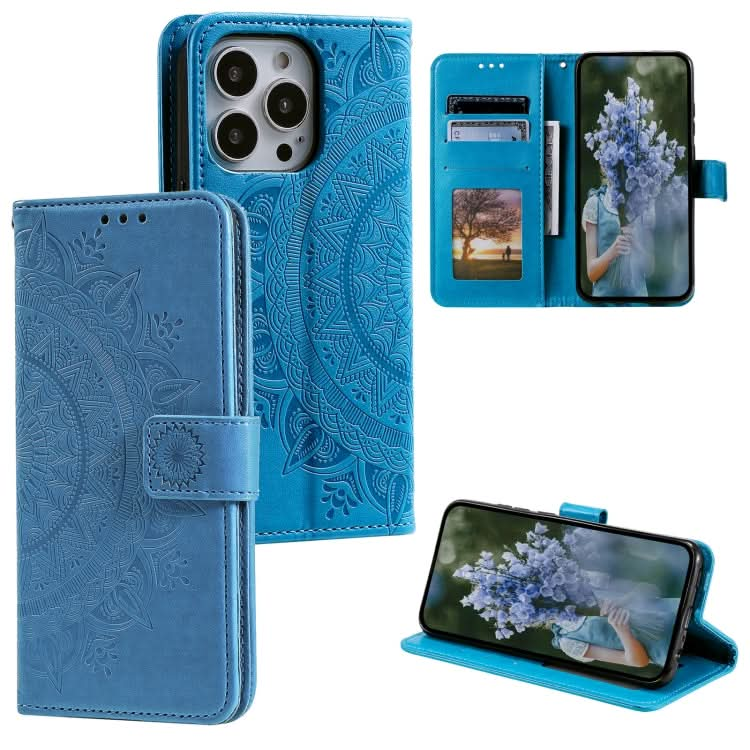 Totem Flower Embossed Leather Phone Case, Series 3