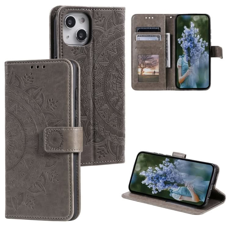 Totem Flower Embossed Leather Phone Case, Series 1