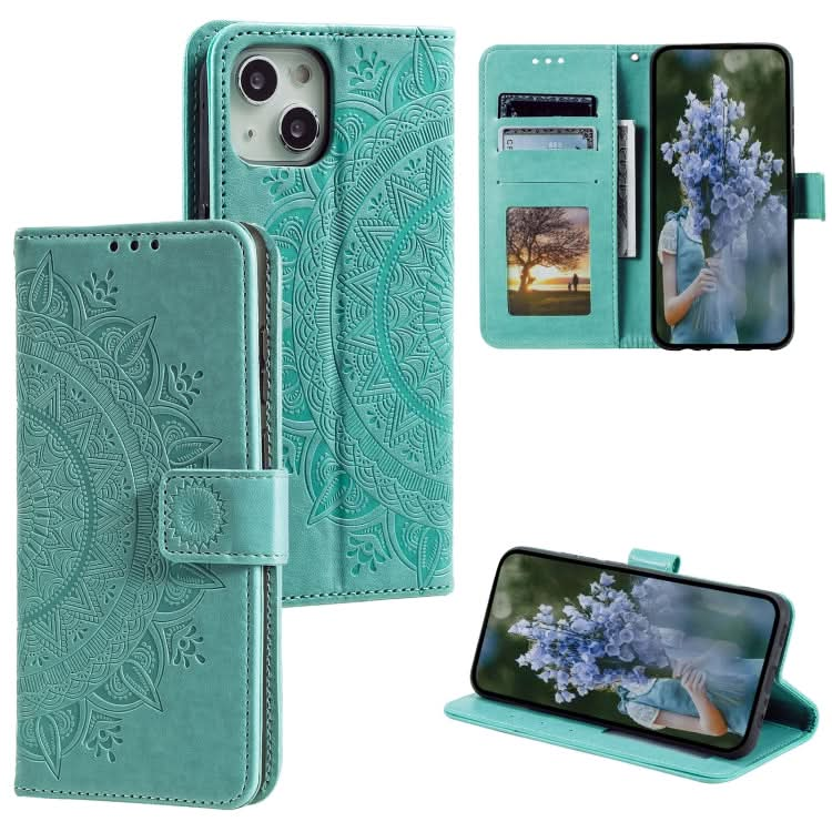 Totem Flower Embossed Leather Phone Case, Series 2