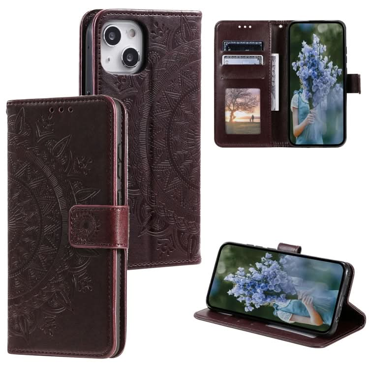 Totem Flower Embossed Leather Phone Case, Series 2