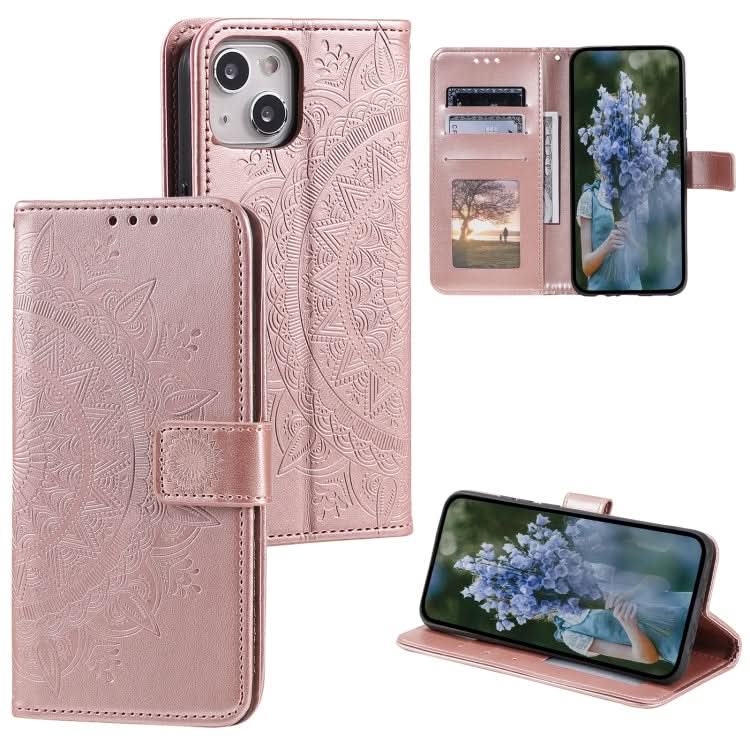 Totem Flower Embossed Leather Phone Case, Series 2