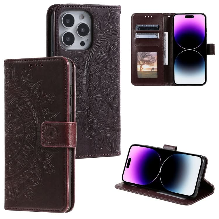 Totem Flower Embossed Leather Phone Case, Series 3