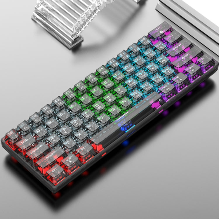 XUNFOX K30 Transparent 61-Keys Blacklit Wired Mechanical Keyboard, Cable Length: 1.5m My Store