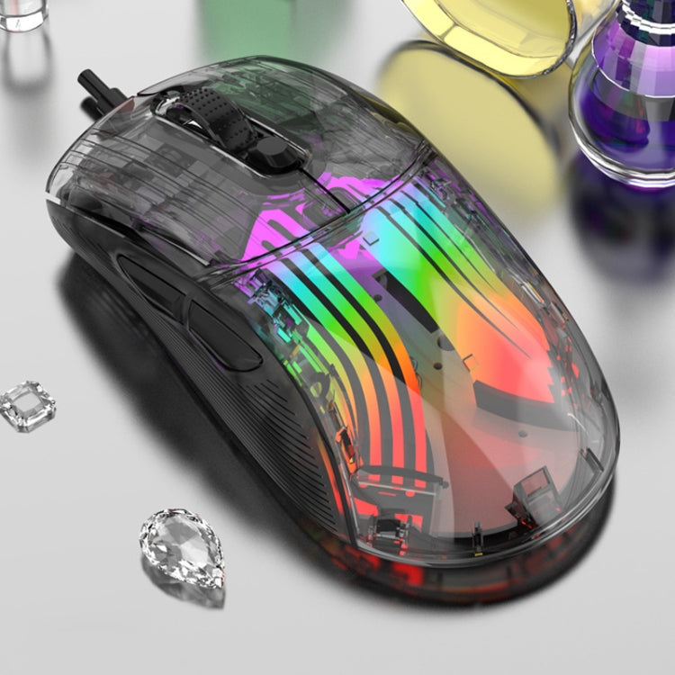 XUNFOX XYH20RGB Transparent 2400DPI RGB Light Wired Gaming Mouse, Cable Length: 1.2m My Store