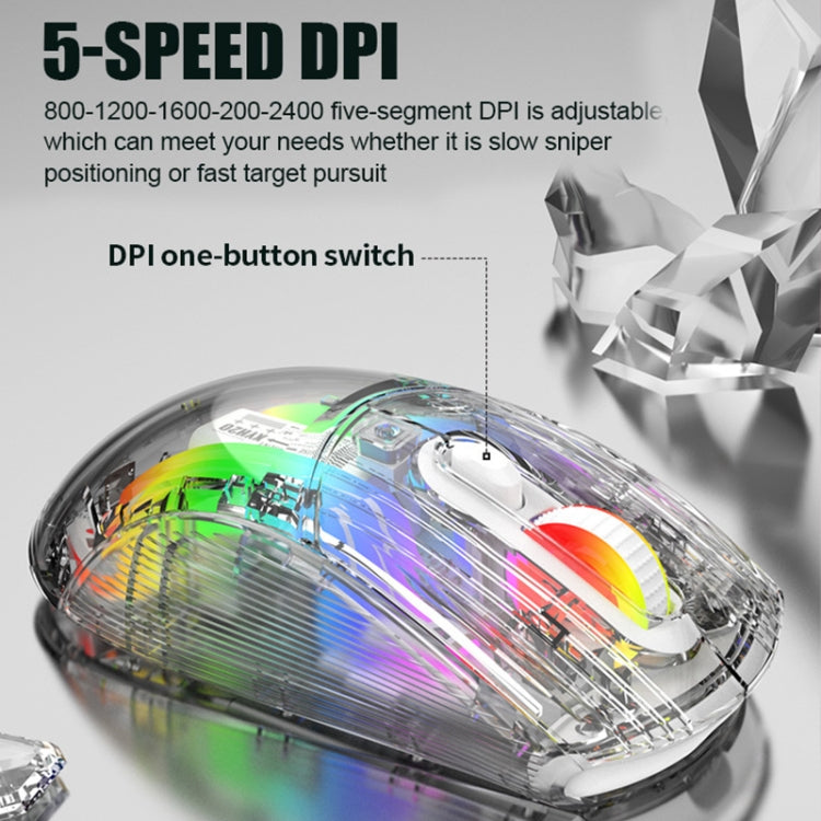 XUNFOX XYH20RGB Transparent 2400DPI RGB Light Wired Gaming Mouse, Cable Length: 1.2m