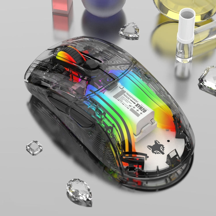 XUNFOX XYH20RGB 2.4G + BT + Wired Transparent 2400DPI RGB Light Gaming Mouse My Store