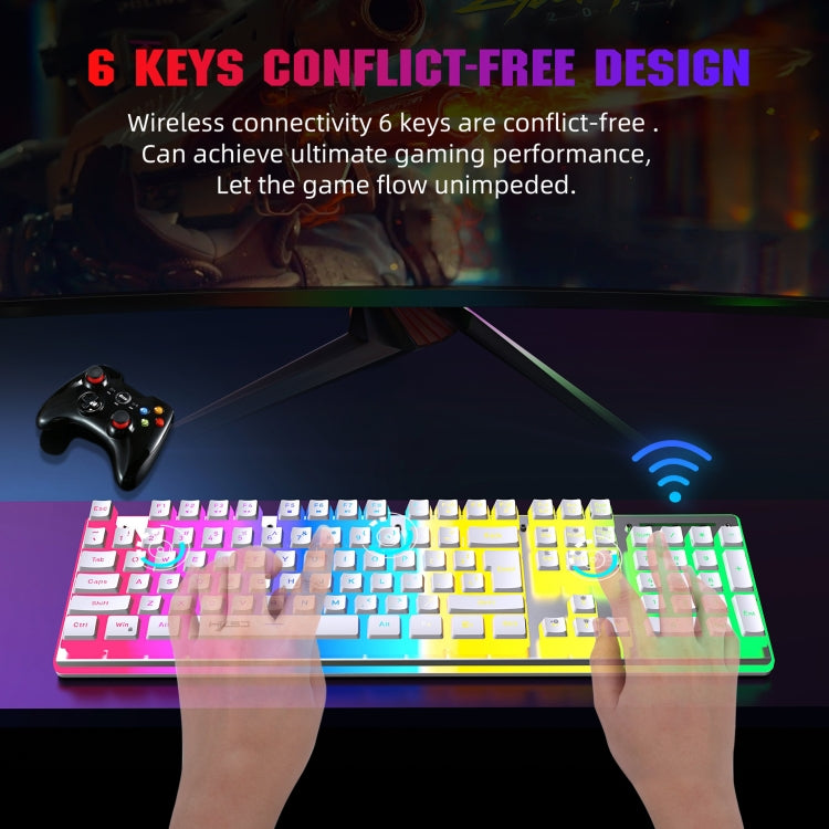 HXSJ L96 2.4G Wireless RGB Backlit Keyboard and Mouse Set 104 Pudding Key Caps + 4800DPI Mouse My Store