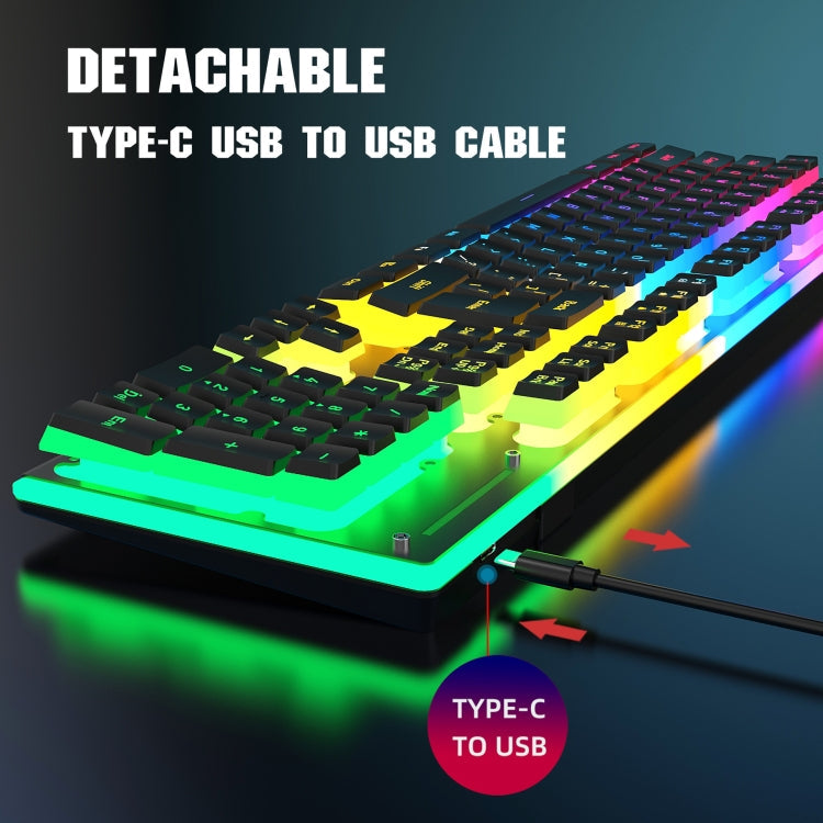 HXSJ L96 2.4G Wireless RGB Backlit Keyboard and Mouse Set 104 Pudding Key Caps + 4800DPI Mouse My Store