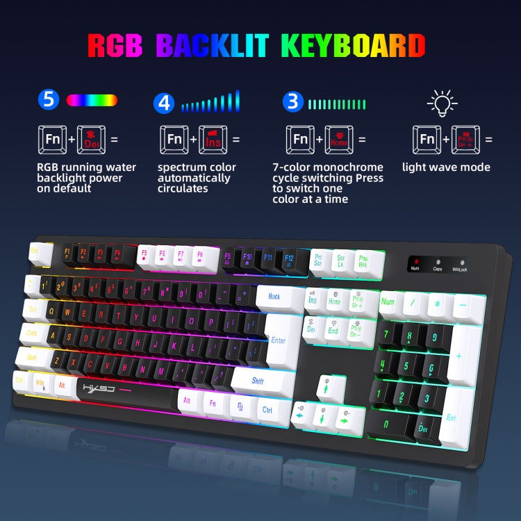 HXSJ L98 2.4G Wireless RGB Keyboard and Mouse Set 104 Keys + 1600DPI Mouse My Store