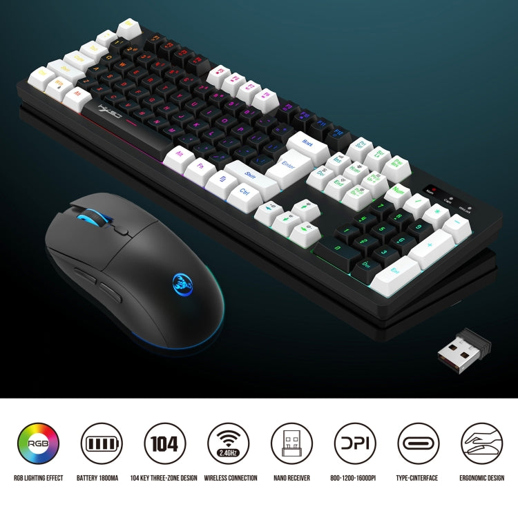 HXSJ L98 2.4G Wireless RGB Keyboard and Mouse Set 104 Keys + 1600DPI Mouse My Store