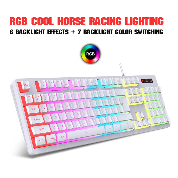 HXSJ L200+X100 Wired RGB Backlit Keyboard and Mouse Set 104 Pudding Key Caps + 3600DPI Mouse My Store