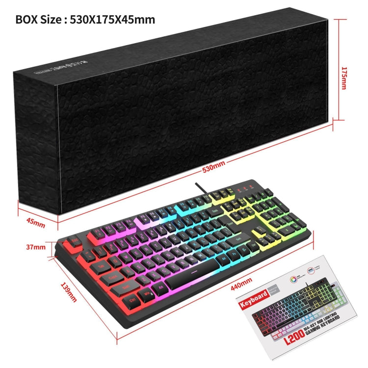 HXSJ L200 Wired RGB Backlit Keyboard 104 Pudding Key Caps My Store