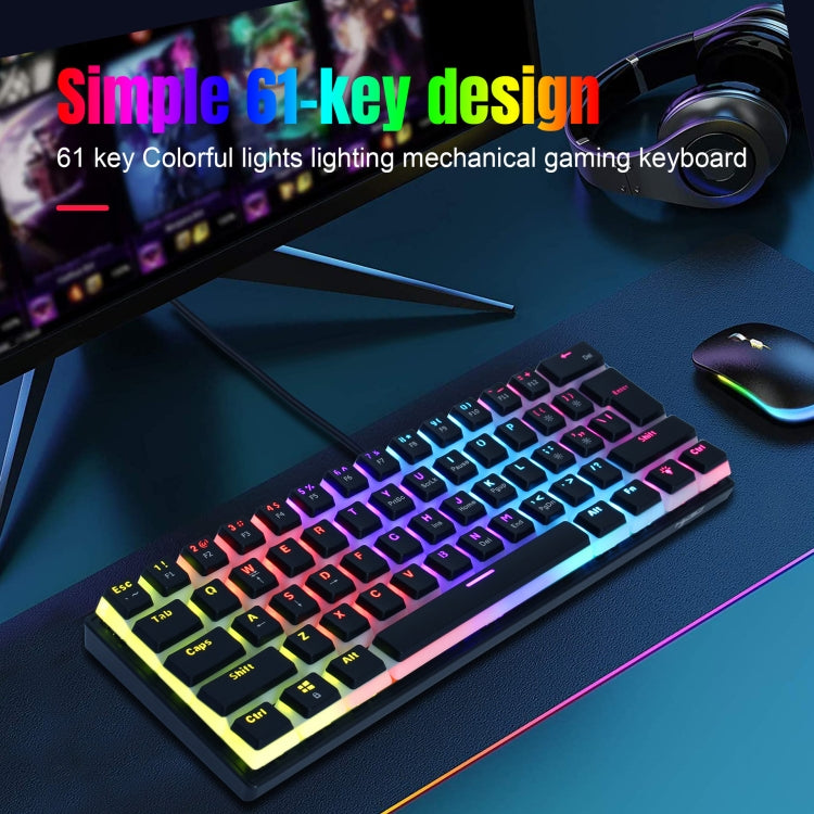 HXSJ L700 Wired RGB Mechanical Keyboard 61 Pudding Key Caps My Store