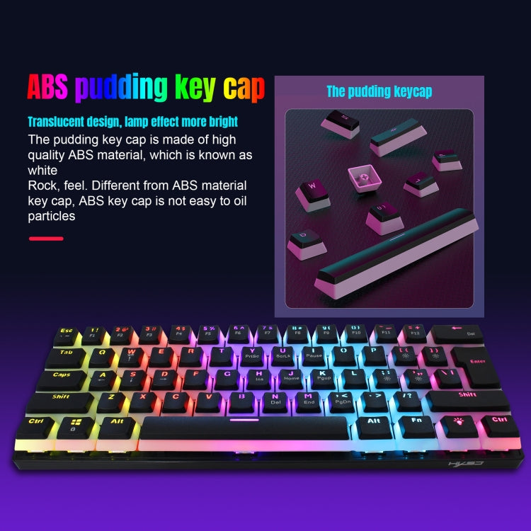 HXSJ L700 Wired RGB Mechanical Keyboard 61 Pudding Key Caps My Store