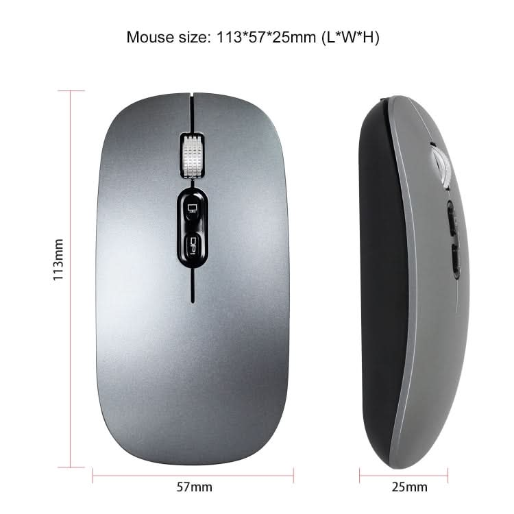 HXSJ M103 1600DPI UV Dual Mode 2.4GHz + Bluetooth 5.1 Wireless Rechargeable Mouse My Store