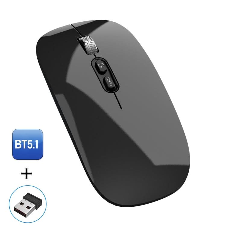 HXSJ M103 1600DPI UV Dual Mode 2.4GHz + Bluetooth 5.1 Wireless Rechargeable Mouse My Store