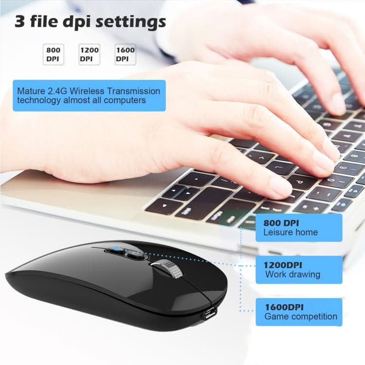 HXSJ M103 1600DPI UV Dual Mode 2.4GHz + Bluetooth 5.1 Wireless Rechargeable Mouse My Store