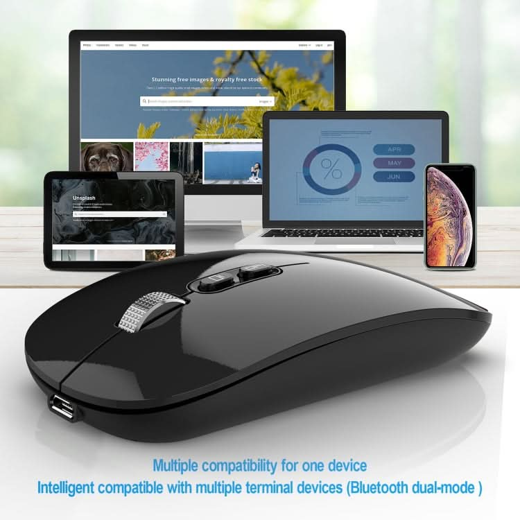 HXSJ M103 1600DPI UV Dual Mode 2.4GHz + Bluetooth 5.1 Wireless Rechargeable Mouse My Store