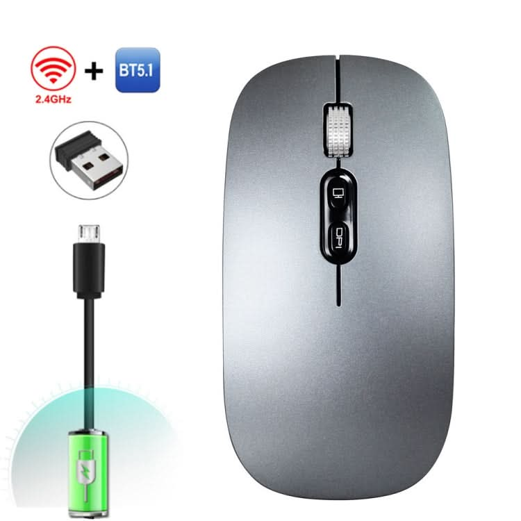 HXSJ M103 1600DPI Dual Mode 2.4GHz + Bluetooth 5.1 Wireless Rechargeable Mouse My Store