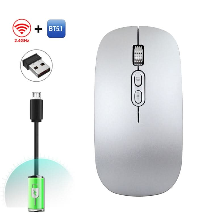 HXSJ M103 1600DPI Dual Mode 2.4GHz + Bluetooth 5.1 Wireless Rechargeable Mouse My Store