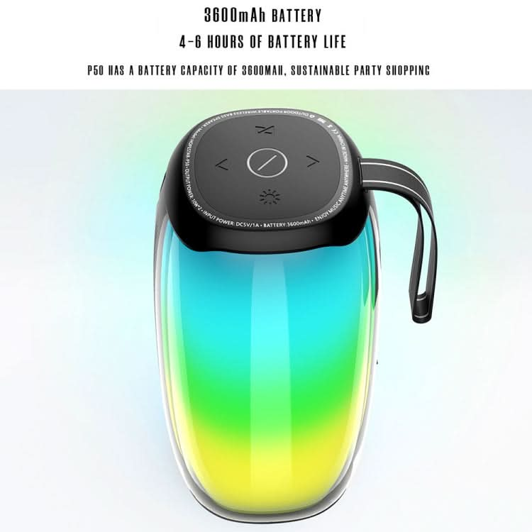 HOPESTAR P50 IPX6 Waterproof Outdoor Portable RGB Light Bluetooth Speaker