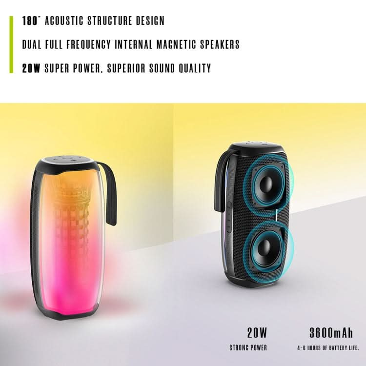 HOPESTAR P50 IPX6 Waterproof Outdoor Portable RGB Light Bluetooth Speaker