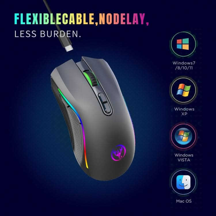 HXSJ T69 4800DPI RGB 2.4GHz Wireless Mouse My Store