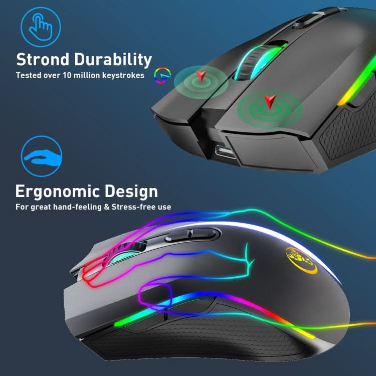 HXSJ T69 4800DPI RGB 2.4GHz Wireless Mouse My Store