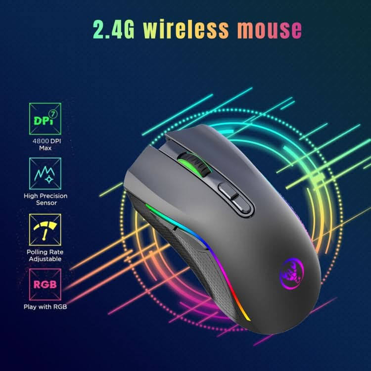 HXSJ T69 4800DPI RGB 2.4GHz Wireless Mouse My Store