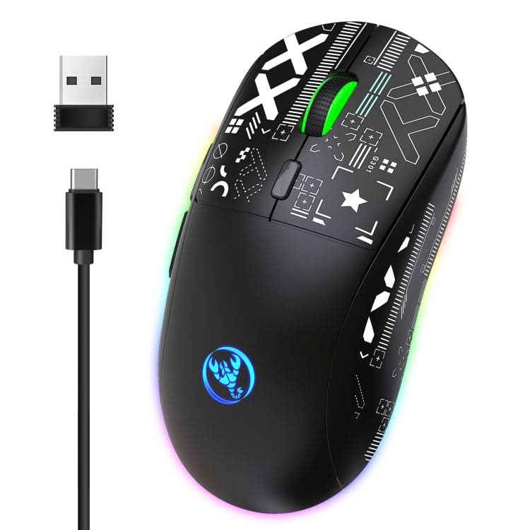 HXSJ T90 RGB Light Three-mode Wireless Gaming Mouse My Store