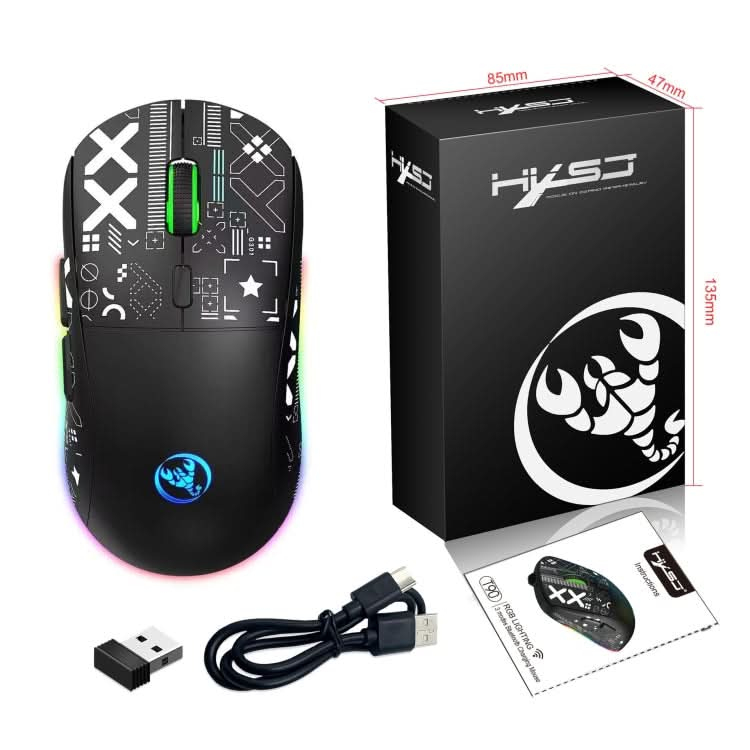 HXSJ T90 RGB Light Three-mode Wireless Gaming Mouse My Store