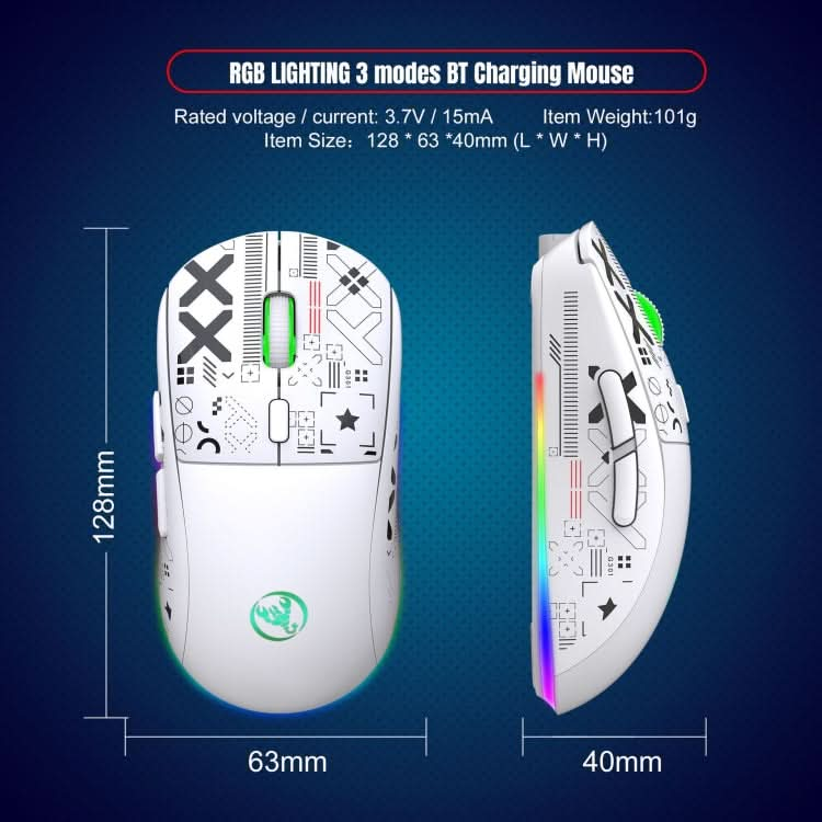 HXSJ T90 RGB Light Three-mode Wireless Gaming Mouse My Store