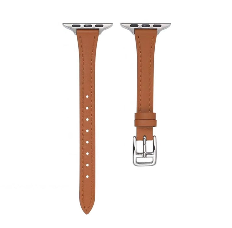 T-shaped Slim Genuine Leather Watch Band, Series 6