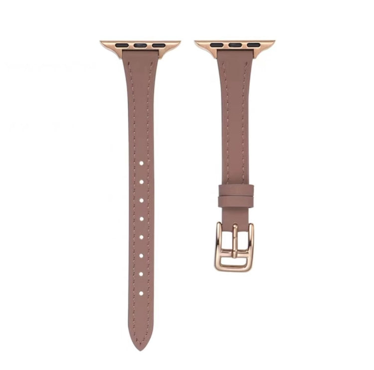 T-shaped Slim Genuine Leather Watch Band, Series 4