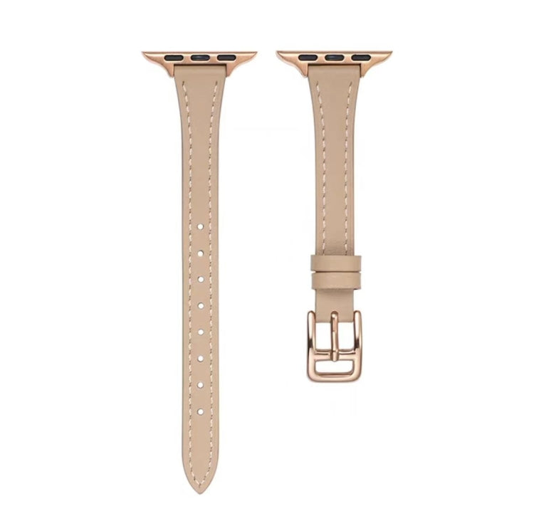 T-shaped Slim Genuine Leather Watch Band, Series 4