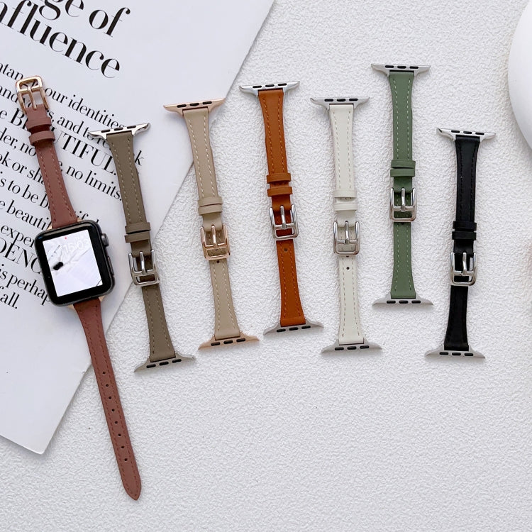 T-shaped Slim Genuine Leather Watch Band, Series 1