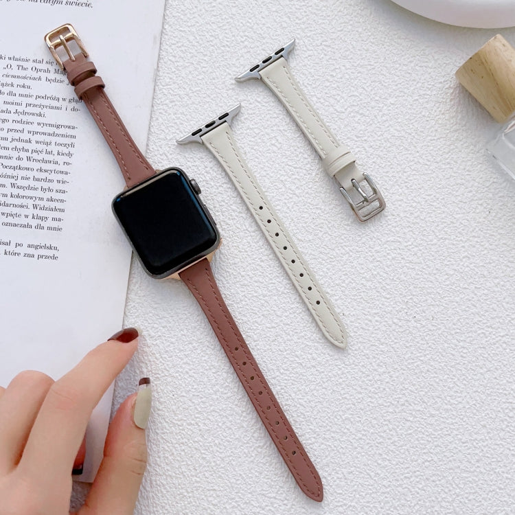 T-shaped Slim Genuine Leather Watch Band, Series 1