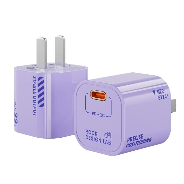 ROCK T88 Sugar Series PD33W Single Type-C Port GaN Charger, CN Plug