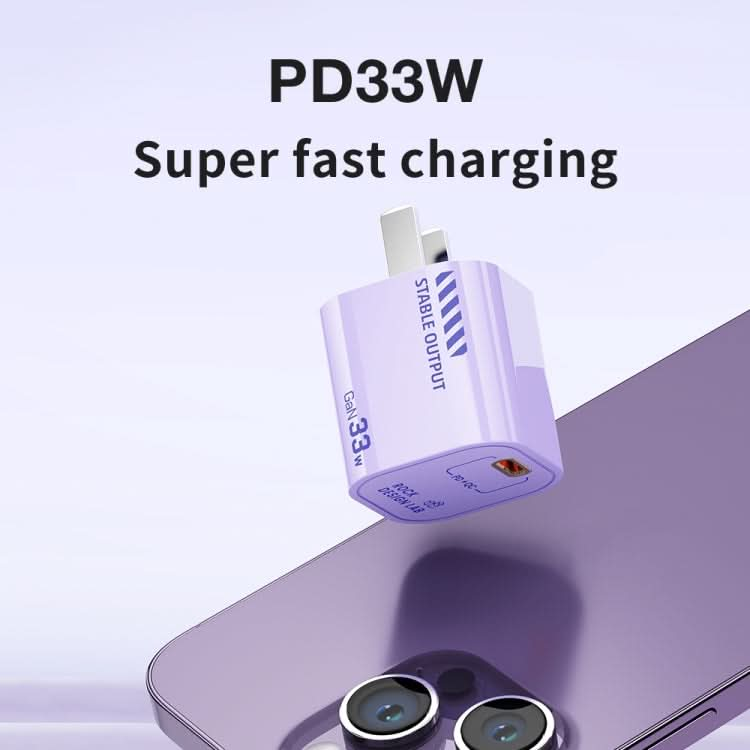 ROCK T88 Sugar Series PD33W Single Type-C Port GaN Charger, CN Plug