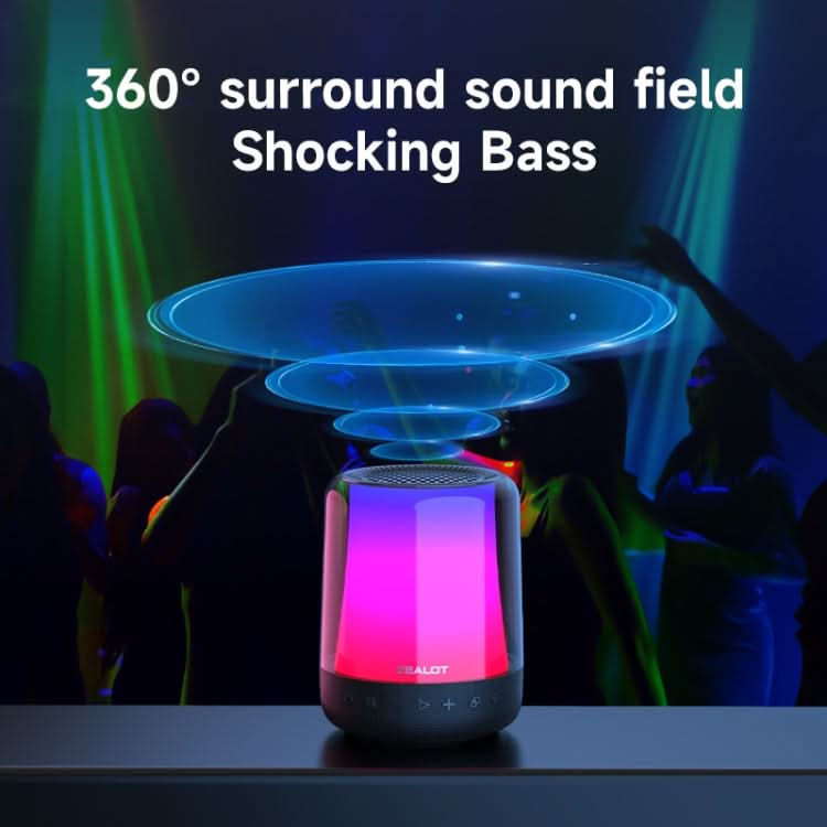 Zealot S66 Portable RGB Light Wireless Bluetooth Speaker Outdoor Subwoofer