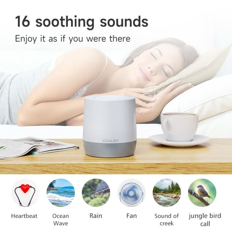 Zealot Z6 3 in 1 White Noise Sleep Aid Bluetooth Speaker with Night Light Function