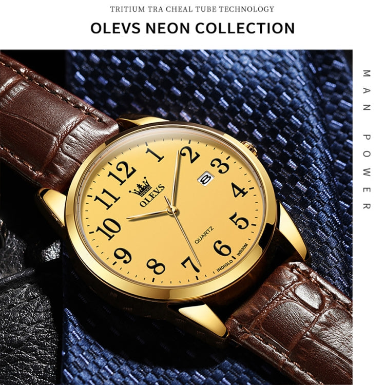 OLEVS 5566 Men Simple Single Calendar Waterproof Quartz Watch