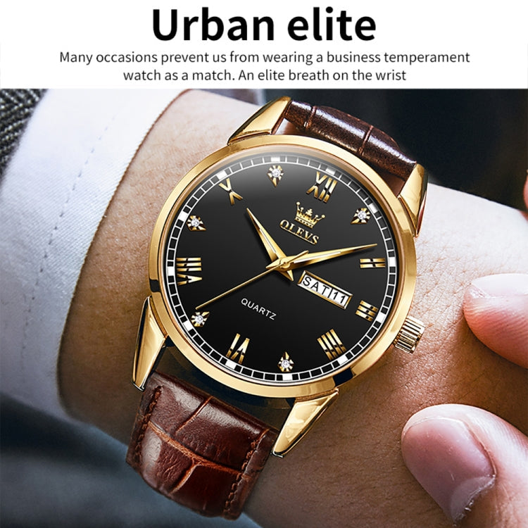 OLEVS 6896 Men Multifunctional Luminous Waterproof Quartz Watch