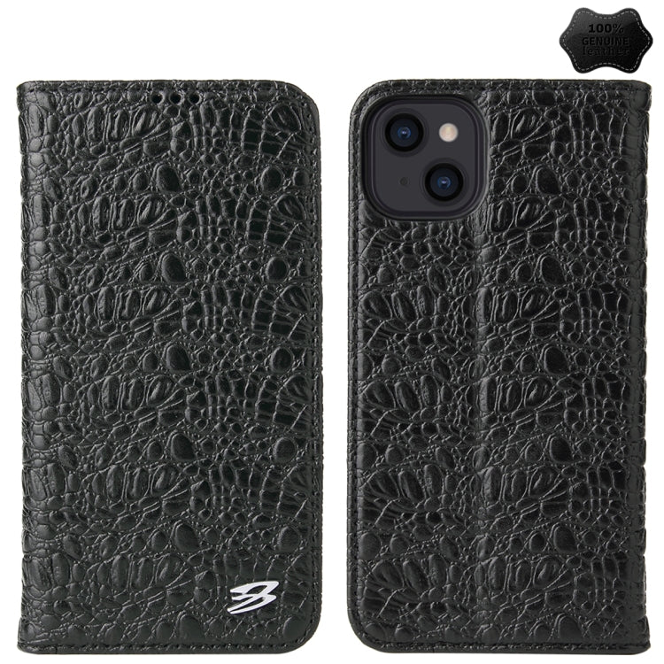 Fierre Shann Crocodile Texture Magnetic Genuine Leather Phone Case